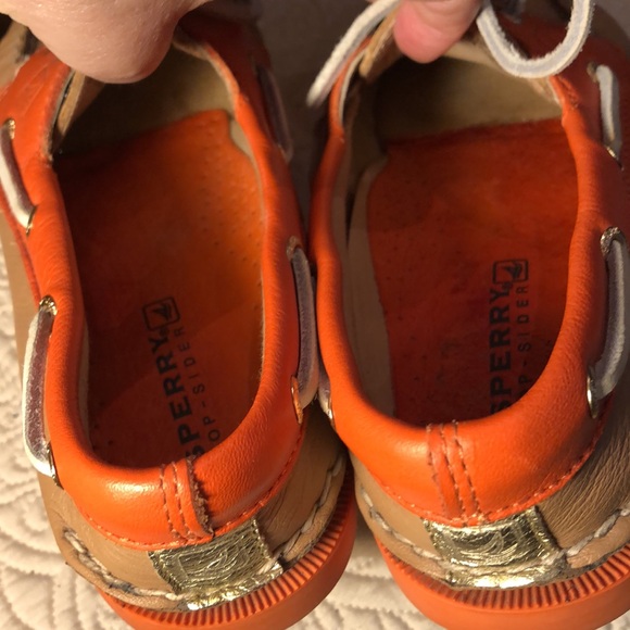 🧡Sperry Topsiders Classic leather tie laces, boat shoes cute silver back detail - Picture 6 of 12